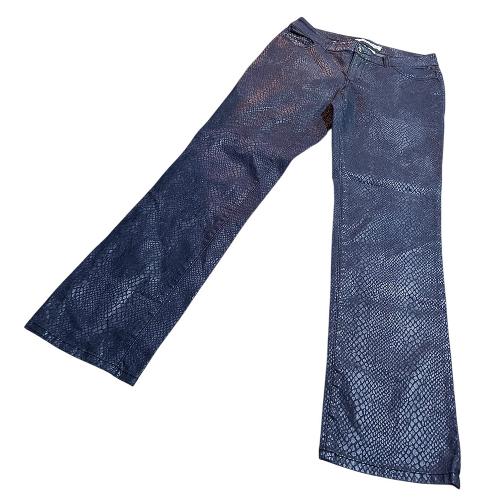 Chicos Platinum Denim Blue Snakeskin Print Jeans - Picture 3 of 6